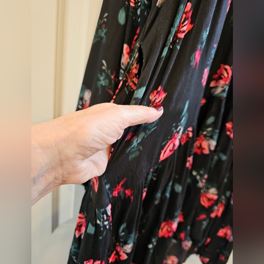 Pink/Red Floral Long Sleeved Babydoll Dress -Brand New! - Picture 4 of 15
